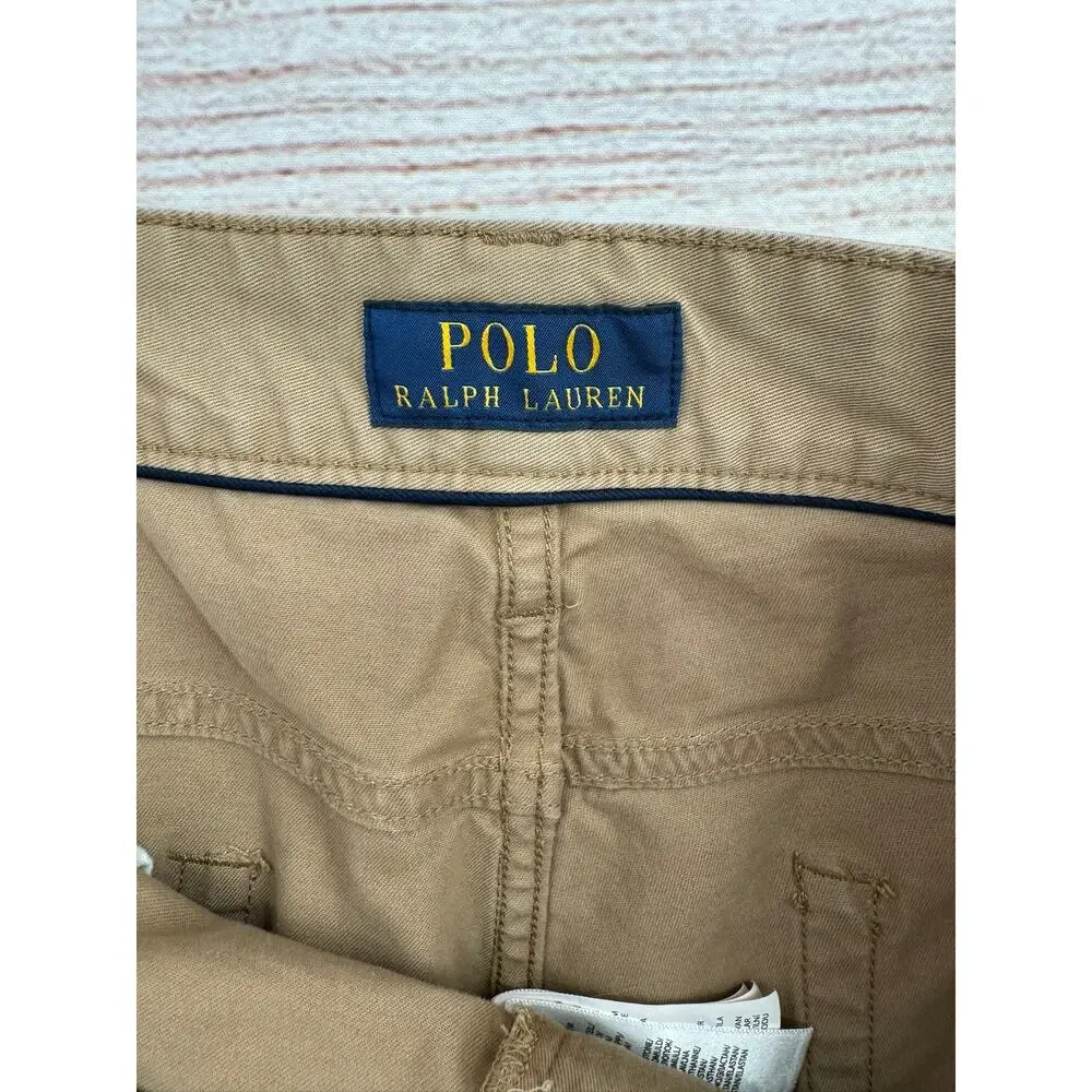 Polo Ralph Lauren 5 Pocket Tapered Leg Khaki Jeans Mens 38x30‎ Beige Tan